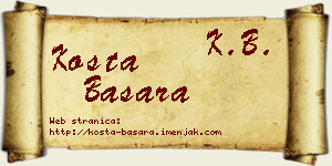 Kosta Basara vizit kartica